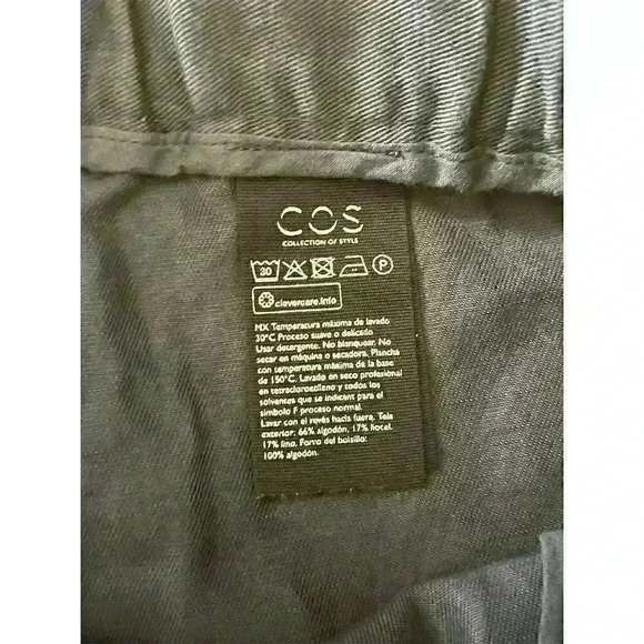 COS Women's Navy Blue Linen Blend Shorts Size 2 Casual Summer Elastic Waist - Picture 3 of 6